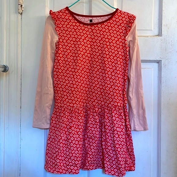 Tea Collection Other - Tea Collection girls red and ivory floral dress in size 8
